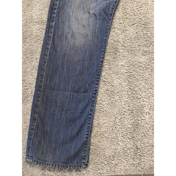 Gap Jeans Mens Sz 38x32 Straight Leg Denim Blue Stretch Distressed Original Fit - Picture 4 of 14